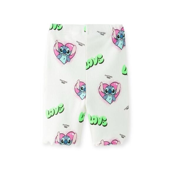 ZARA Kids | White | STITCH “LOVE” © DISNEY BIKE SHORTS - Picture 1 of 7
